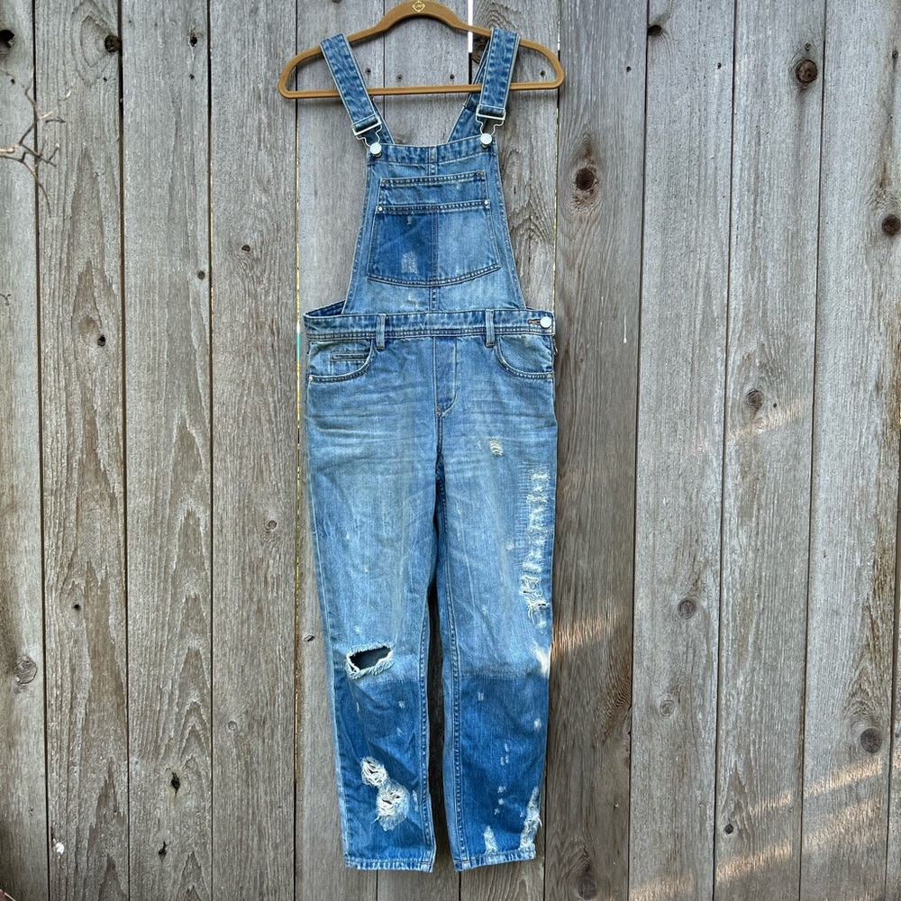 Blank NYC Women’s Distressed Denim Overalls
